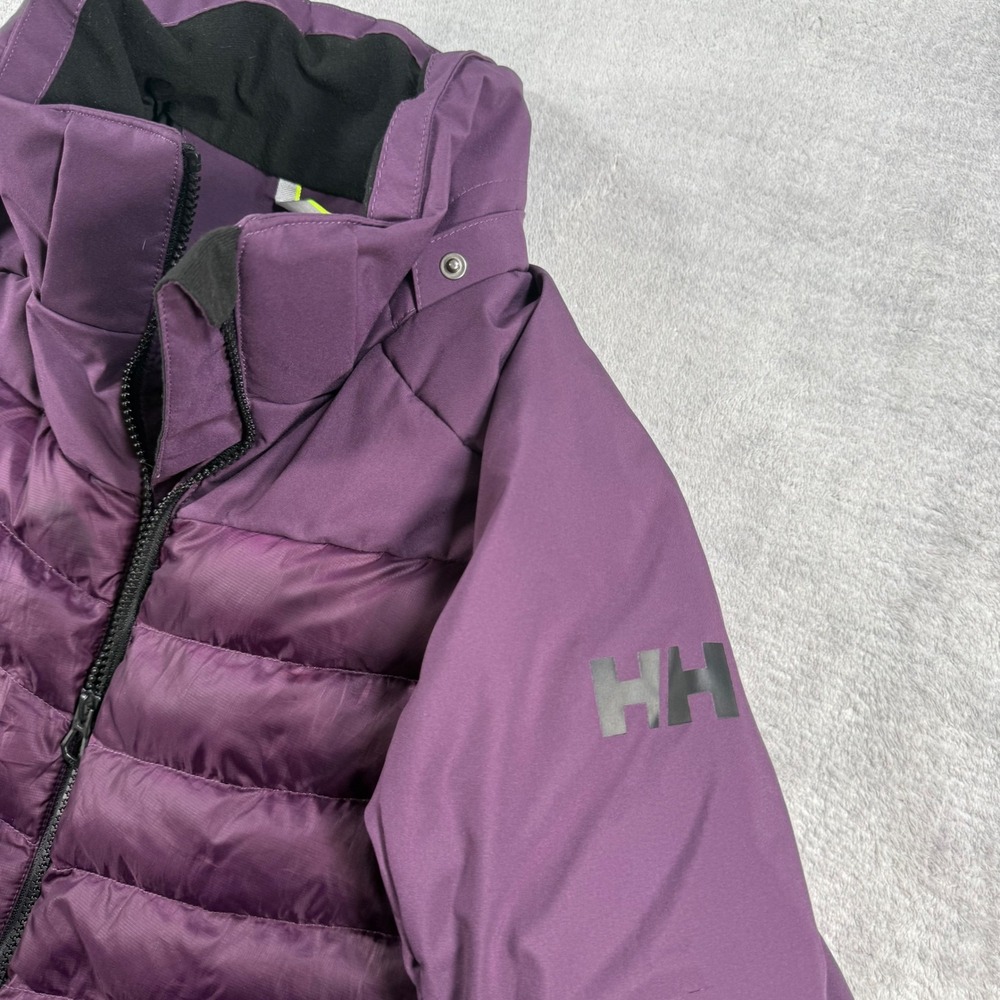 Helly Hansen Jacket Womens Youth 12 Purple RECCO Insulated Puffer Winter Coat - Picture 4 of 12
